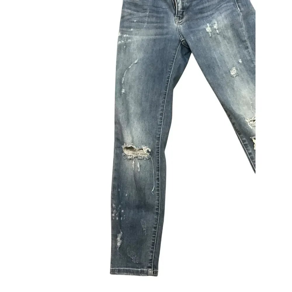 Judy Blue Jeans Womens 5/27 Blue Distressed Skinny Stretch Dark Wash Denim - Picture 4 of 9